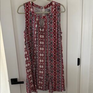 BB Dakota Red and Black Patterned Dress